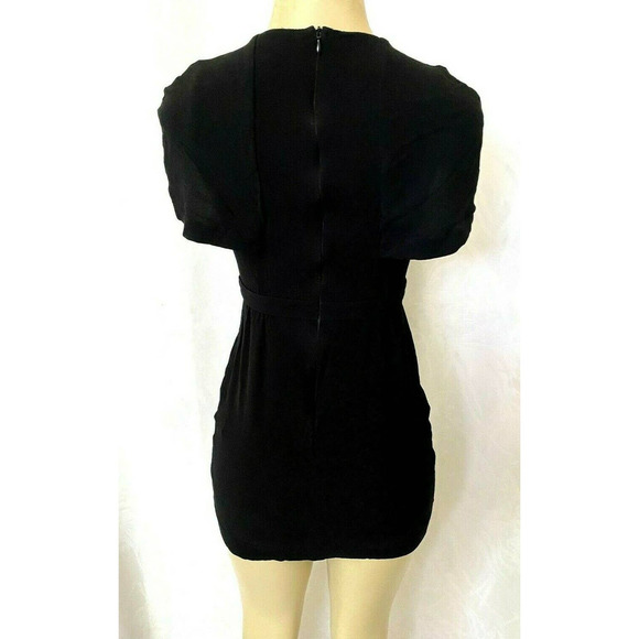 Sandro Black Dress Button Front Short Sleeve Mini Short Sheath 1 XS - Picture 2 of 5